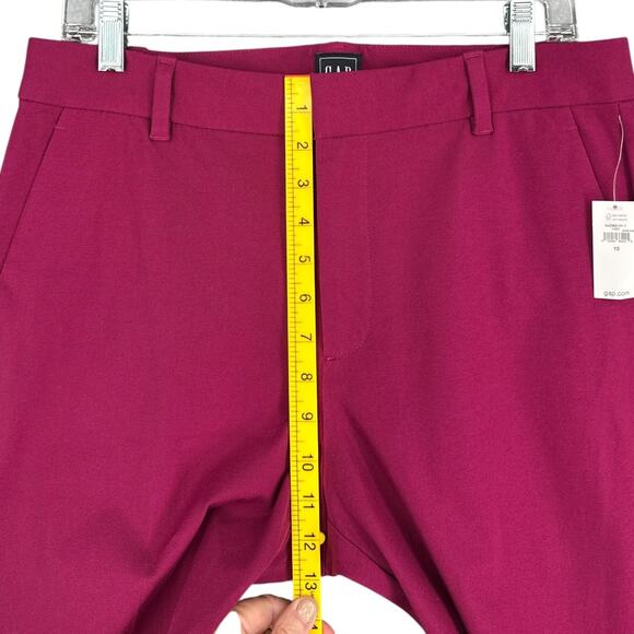 Gap Slim Ankle High Rise Fuchsia Belt Loops Straight Fit Modern Pants Size 10 - Picture 7 of 8